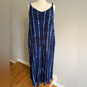 Torrid Super Soft Blue Tie-Dye Striped Romper - Torrid Size 4 (26, 4X)